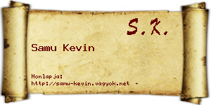 Samu Kevin névjegykártya